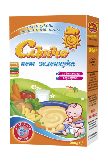 Слънчо каша с Пет Зеленчука 6+м. - Слънчо