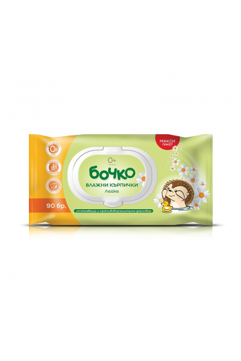 Мокри кърпи Бочко с Лайка 90бр. цена 2.60лв - Бочко Мокри кърпи Бочко с Лайка 90бр. - Бочко